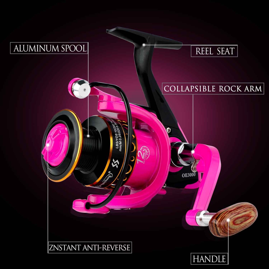 Sougayilang 12BB Metal Spinning Reel 5.0: 1 Rasio Gear Reel Pancing Air Tawar 1000-3000 Series untuk Fishing Tackle