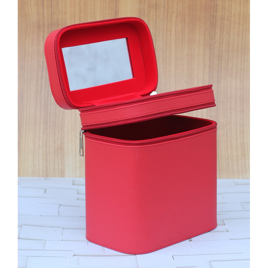 Box Make Up / Kotak Make Up Beauty Case / Tempat Make Up Premium - Merah