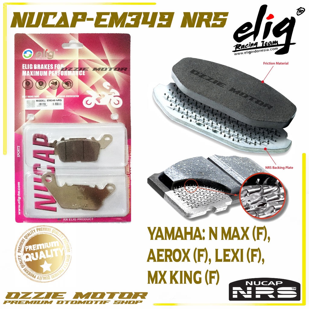 KAMPAS REM CAKRAM RACING NUCAP EM349 NRS YAMAHA NMAX F AEROX F LEXI F MX-KING F