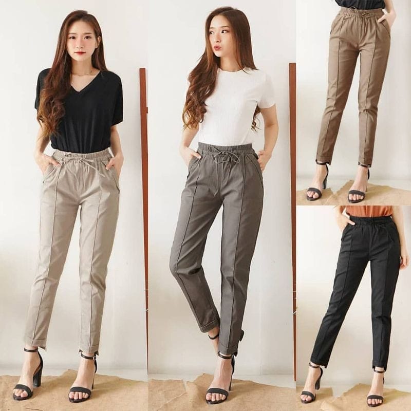 CELANA PANJANG WANITA BAGGY PANTS STANDAR DAN BIG SIZE JUMBO BAGGY PANTS TWILL