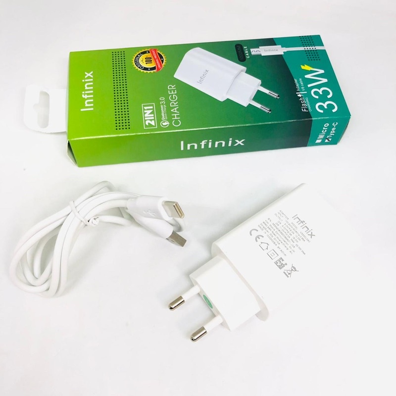 GROSIR CHARGER INFINIX 33W ORIGINAL MICRO TYPE C HOT 9 PLAY SMART HD NOTE 8 9 10 11