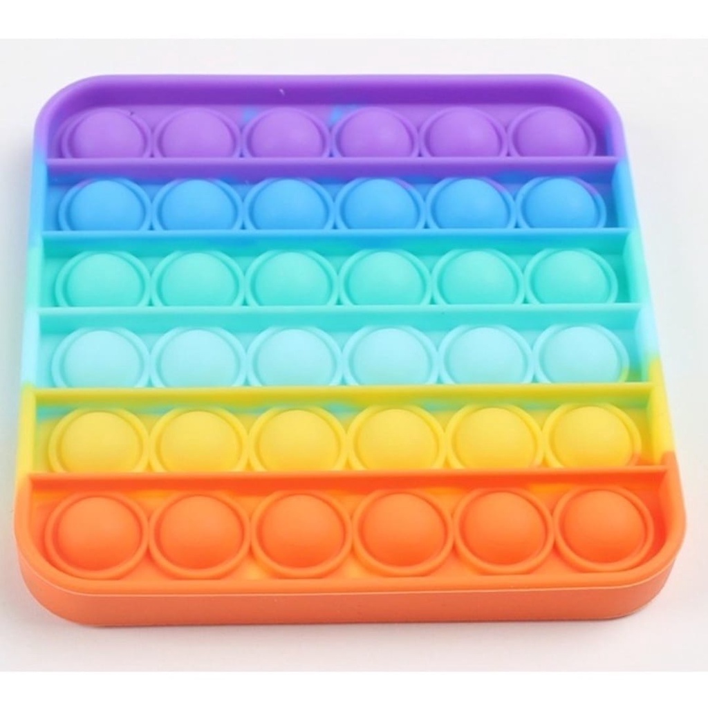 Promo Mainan Fidget Push Pop It Rainbow Gelembung Mainan Penghilang Stres-3