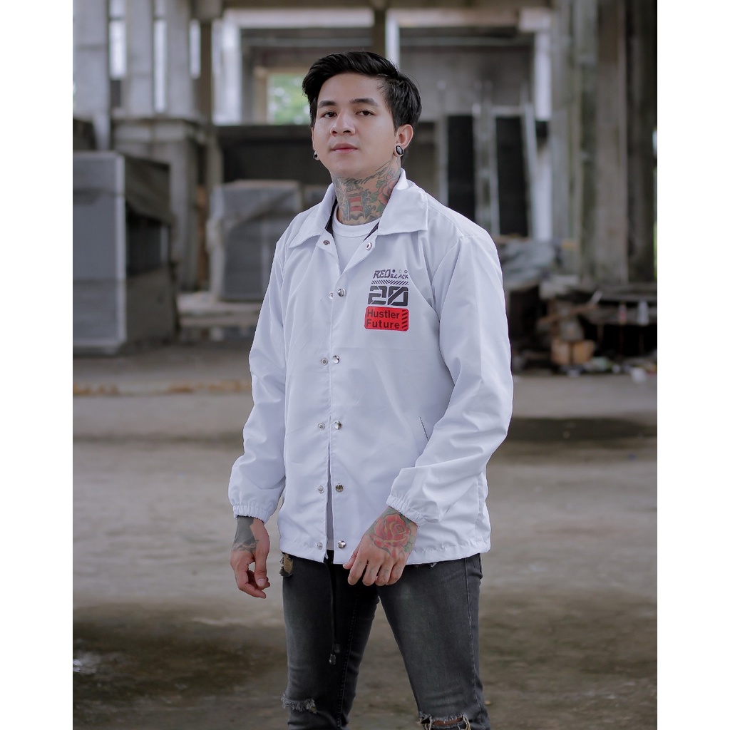 jaket parasut pria waterprof warna putih parasut jaket pria xxl coach original 100% pria Akazzo2424