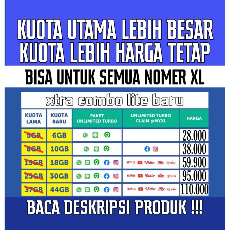 Termurah Transfer Kuota Paket Data Xl Xtra Combo Lite Shopee Indonesia