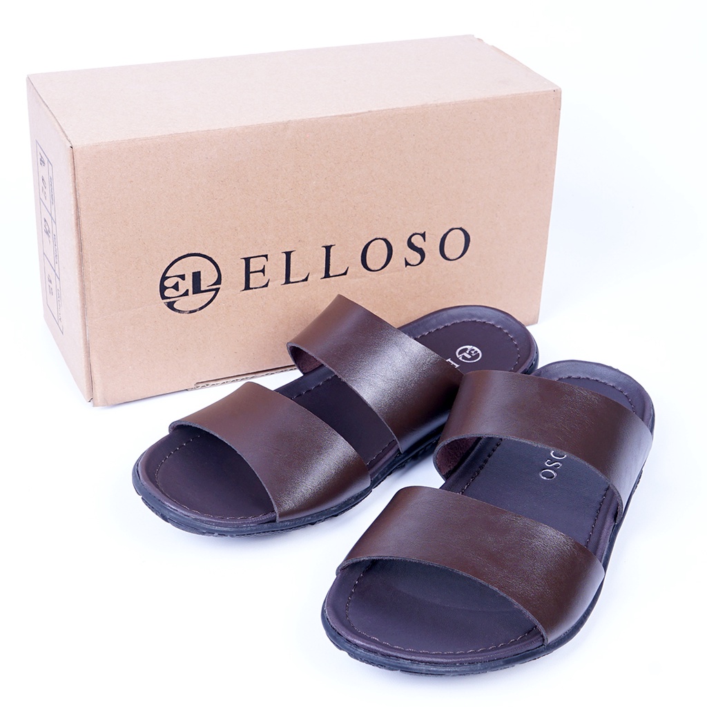 Sandal Kulit Pria Sendal Slop Keren Kekinian Casual Original Kulit Pu Pria Model Terbaru Esd01 Sandal Santai Produk Premium Cod