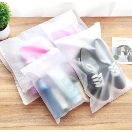 DF KZ144 Kantong Plastik Transparan Zip Lock Polos Travel Pouch Zip Kantong Zipper Make Up Kosmetik