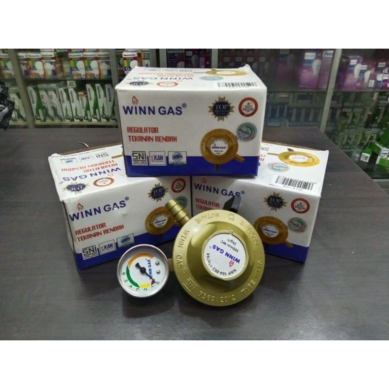 Regulator Winngas W 118 M/ pala tabung gas + meter/regulator + meter kota pontianak