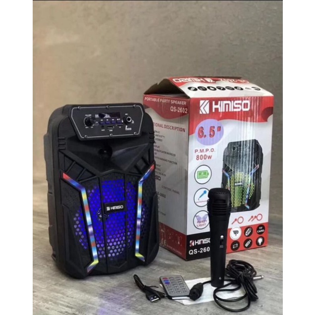 Speaker bluetooth kimiso QS-2062 + mic karaoke 6,5&quot; inci wireless portable