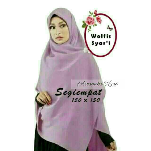  JILBAB SEGIEMPAT WOLFIS 150X150 HIJAB SEGI EMPAT MURAH 