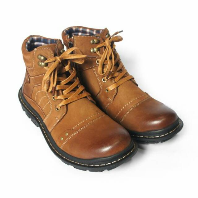 Sepatu Boots Pria Kulit Jim Joker Jeruk 2B Tan Original Casual Formal