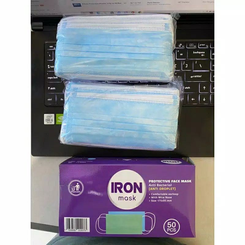 Iron Mask 3 Ply isi 50pcs/Box Good quality - Masker