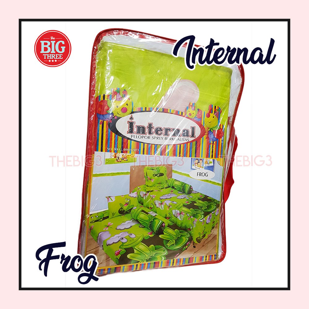 INTERNAL Sprei 2in1 DUO SORONG 120x200 motif FROG - Single 120 SP DUO