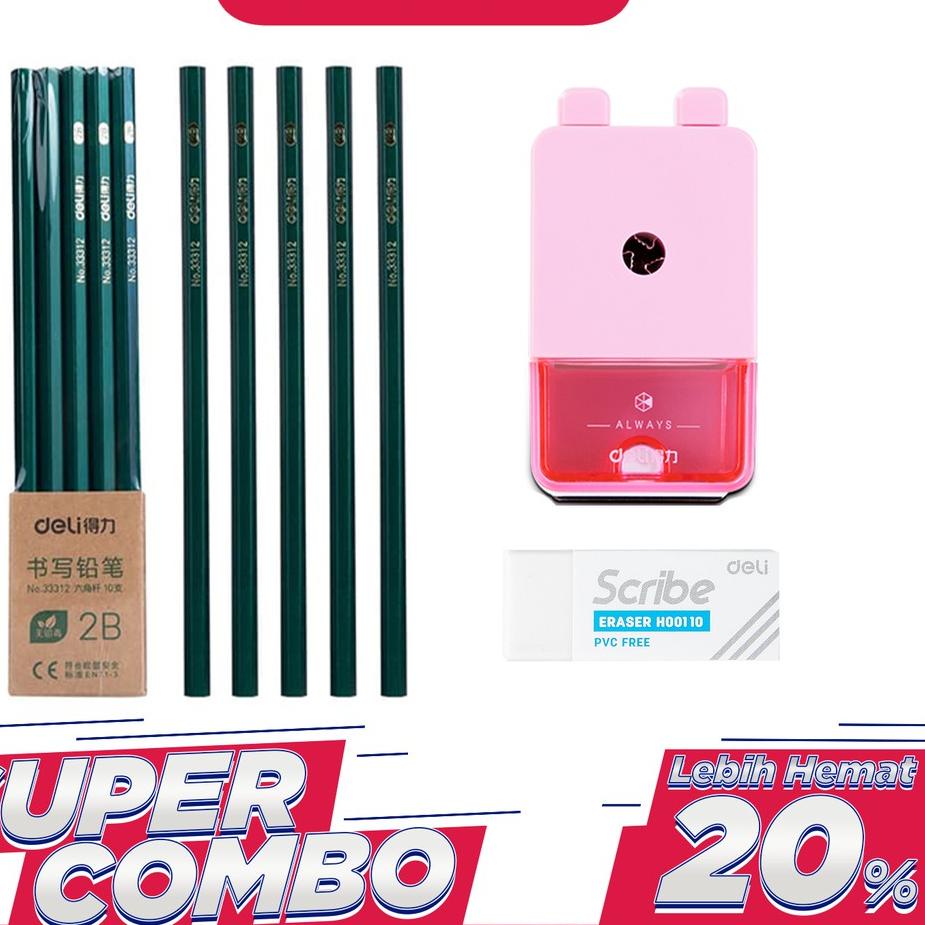 

Promo BJCH9 Deli Combo Set 2 - 10pcs Pensil 2B + 3pcs Penghapus + Rautan Putar 79 Terbatas