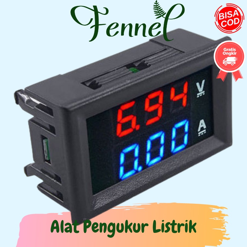 Alat Pengukur Listrik Voltmeter Ammeter LED GN-0117