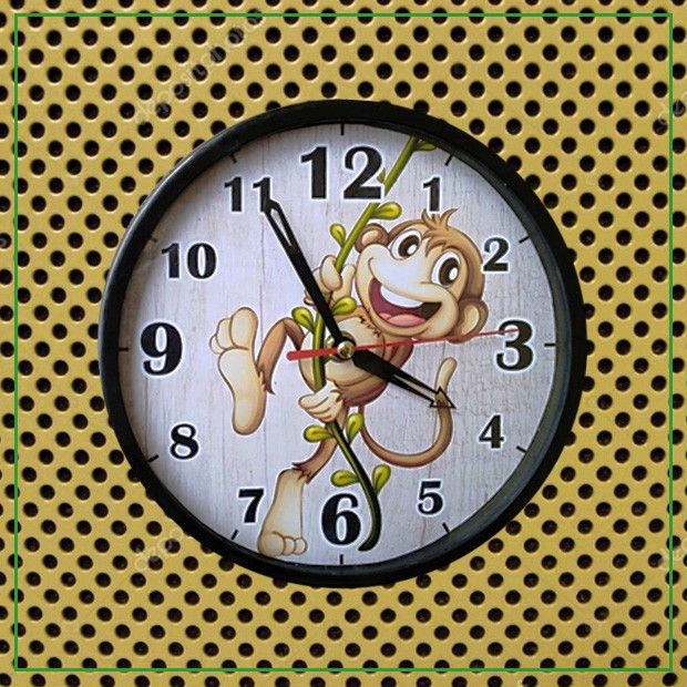 Jam Tempel Dinding Wall Clock Murah Kartun MONYET MONKEY (MF2052)