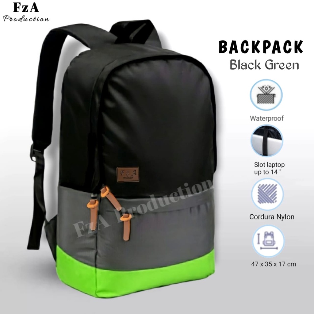 Tas Ransel Punggung Distro Casual Pria Wanita / Tas Ransel Laptop Original - FzA Gratis  Sako Wallet HP