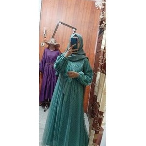 gamis brukat tile warna moka brukat tile warna hijau mint keliling full cover