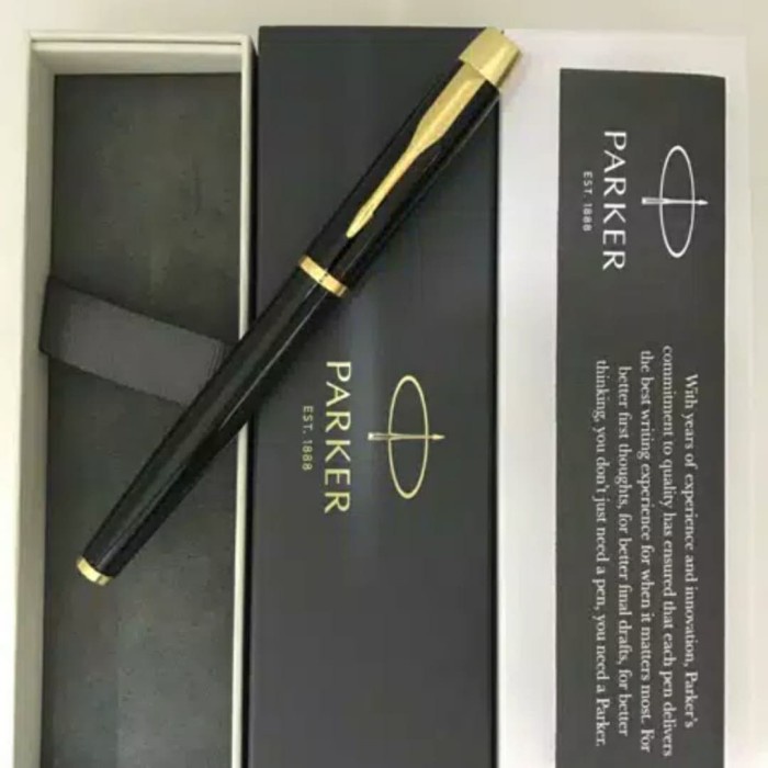 

Pulpen Parker IM LQ Black GT Roller Ball Klip Emas promo