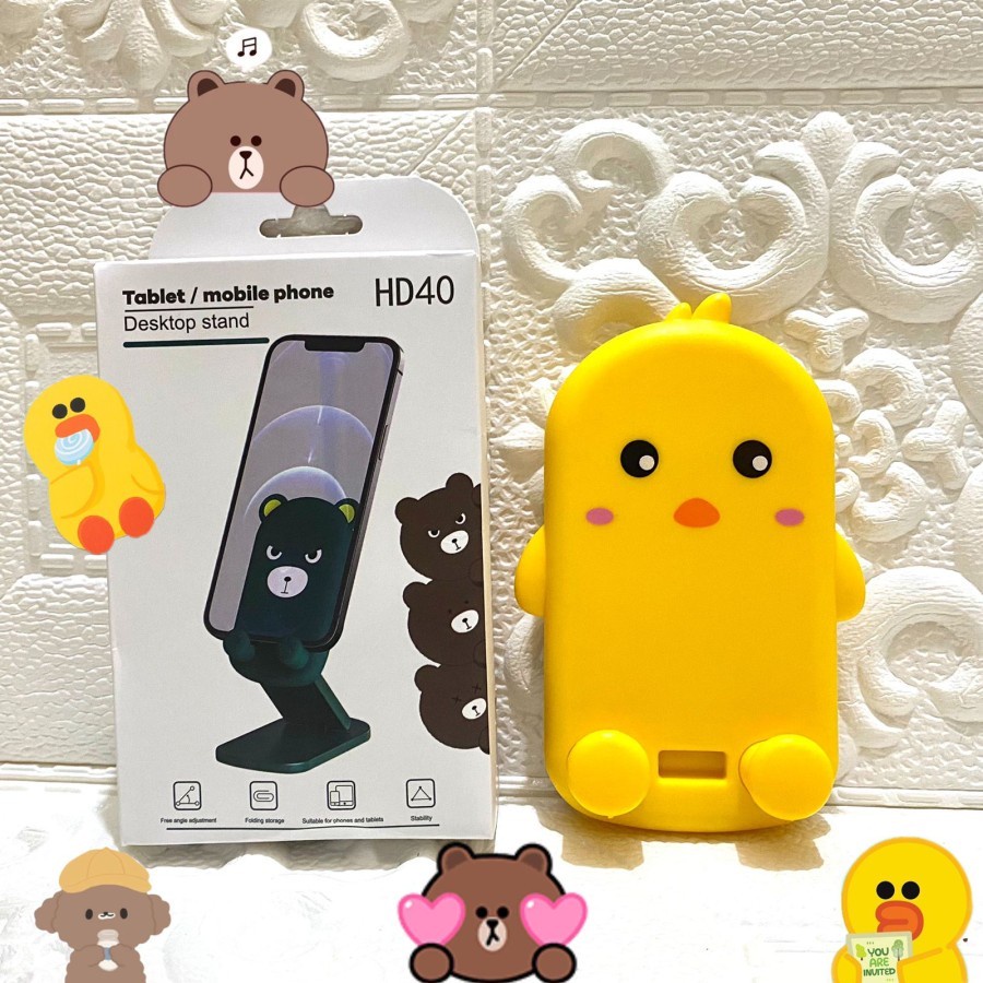 HD40 - Phone Holder Lipat HD-40 Motif Kartun Folding Holder Hp Karakter