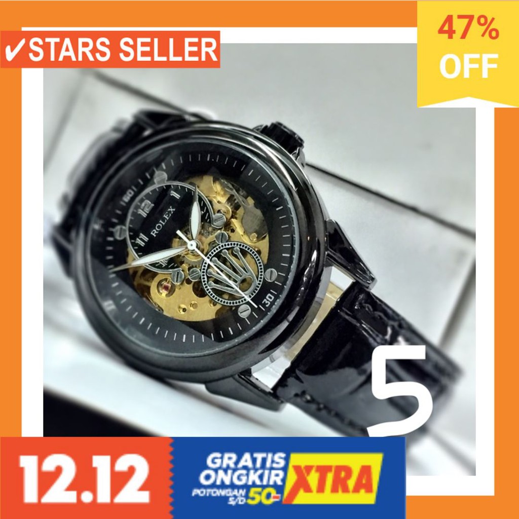 JAM COWOK MASA KINI MURAH TERBARU GSHOK HITAM / Jam Tangan Rolex | Skeleton | Kulit |