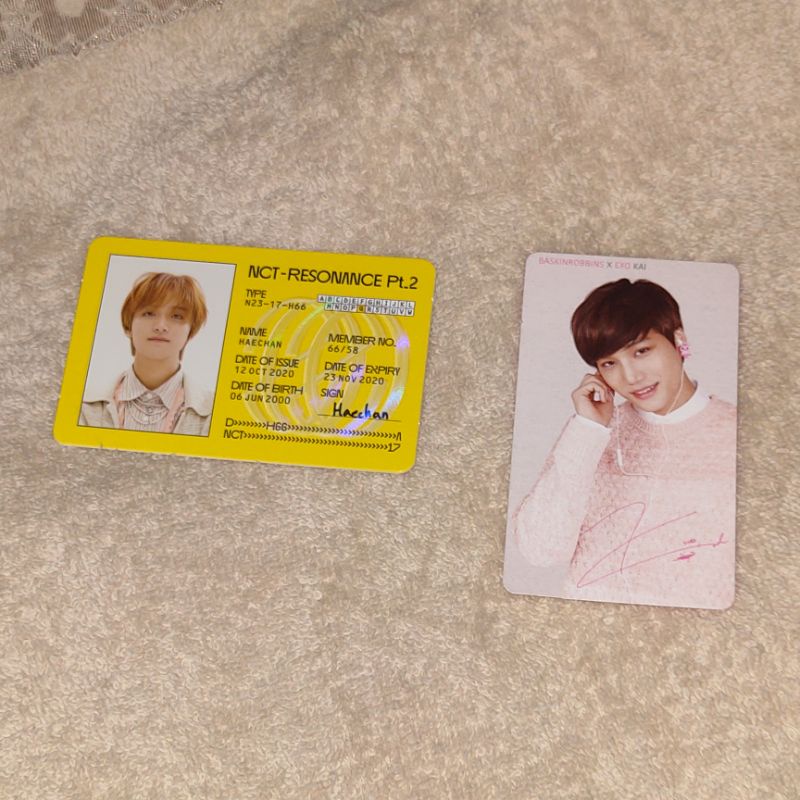 id card haechan + kai baskin robbins