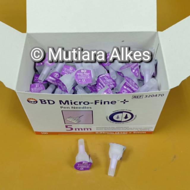 (MUTIARA ALKES) ECERAN Insulin / BD microfine 5 mm Ungu 0.25 mm ,(31G) x 5 mm