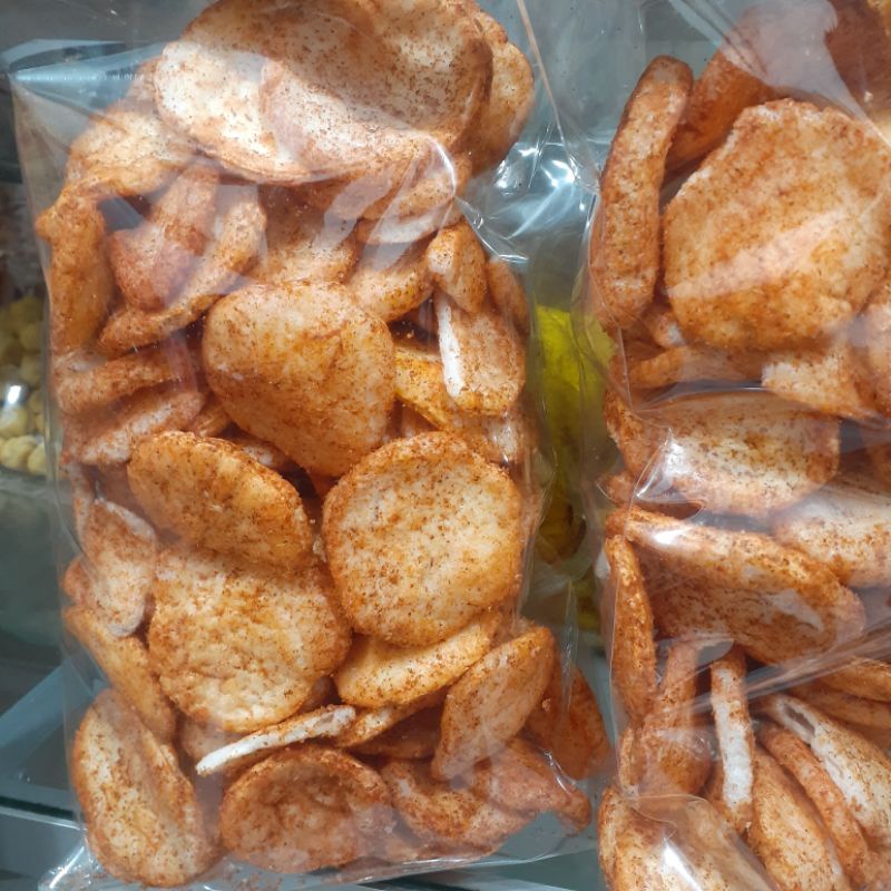 

KERUPUK KEMPLANG IKAN PALEMBANG PEDAS 500GRAM|KRUPUK KILOAN