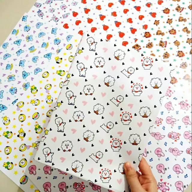 

Bisa COD READY Sampul buku / kertas kado BT21 ukuran A3
