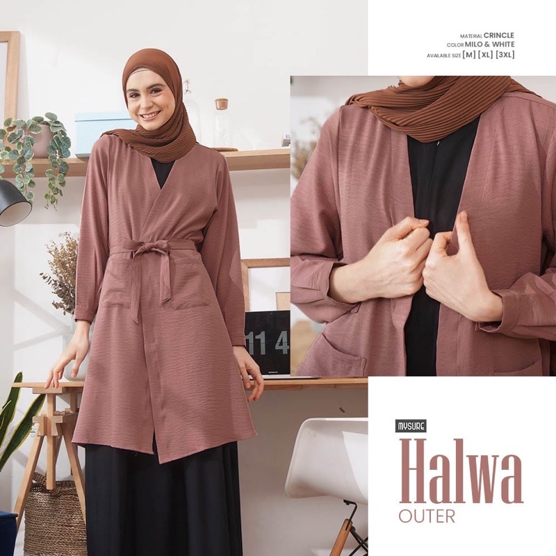 (DBY) CARDIGAN HALWA OVERSIZE OUTER PANJANG ATASAN WANITA