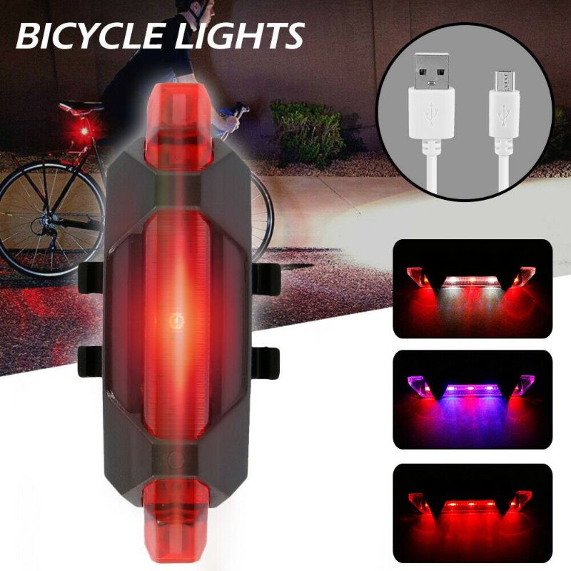 Bicycle USB charging tail light 5LED waterproof super bright warning light for riding 918 charging