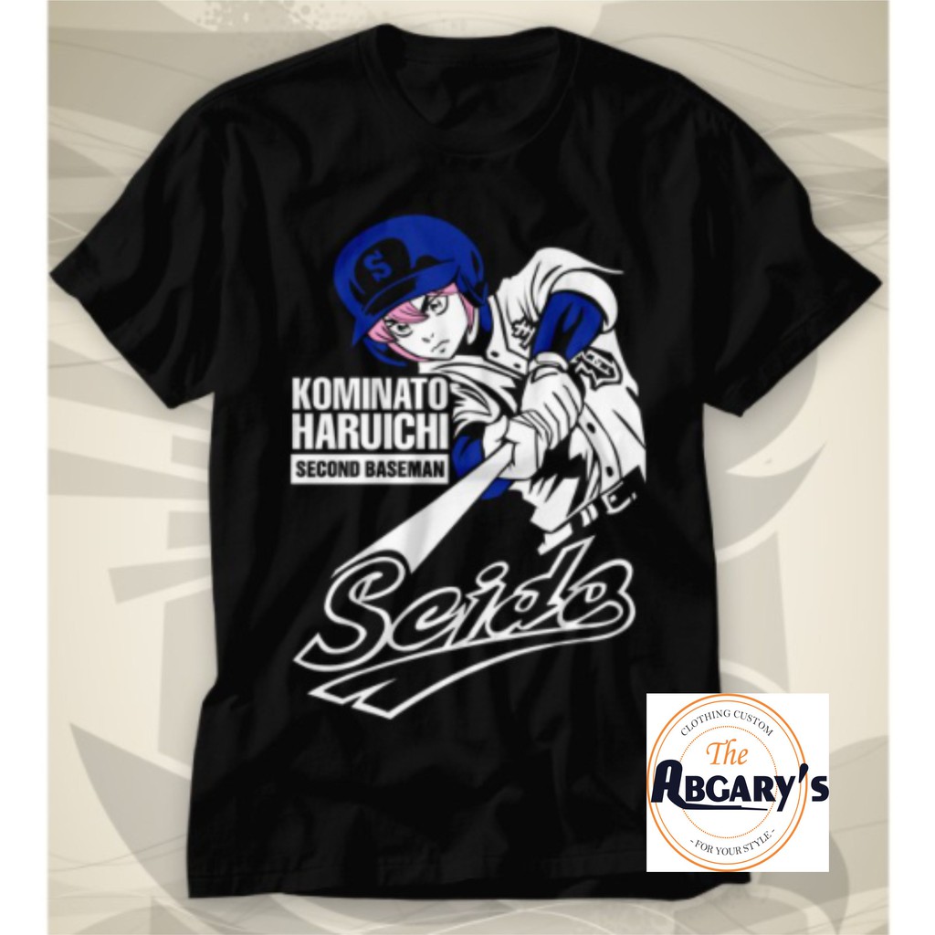 Kaos Anime Jepang Diamond no Ace Kominato Haruichi Second Baseman Tshirt Unsex Cewek Cowok