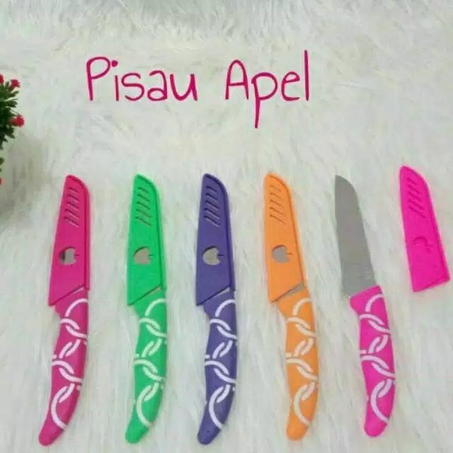 Pisau Buah Apel / Pisau Buah Warna / Pisau Dapur Stainless/ Tulis Warna Di Catatan Saat Cekout