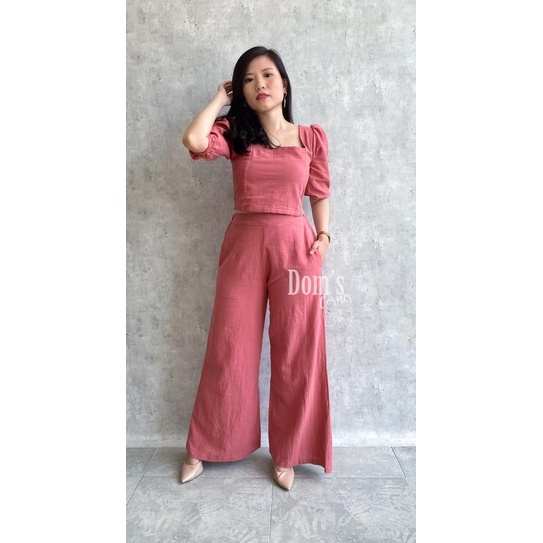 Domscorner - Kulot set Version - Ye jin set CELANA (PO PRE ORDER)-Pink Brick JUMBO