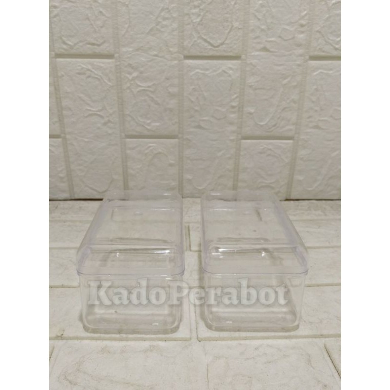 toples mika tebal persegi- toples mika kue kering - toples dessert box