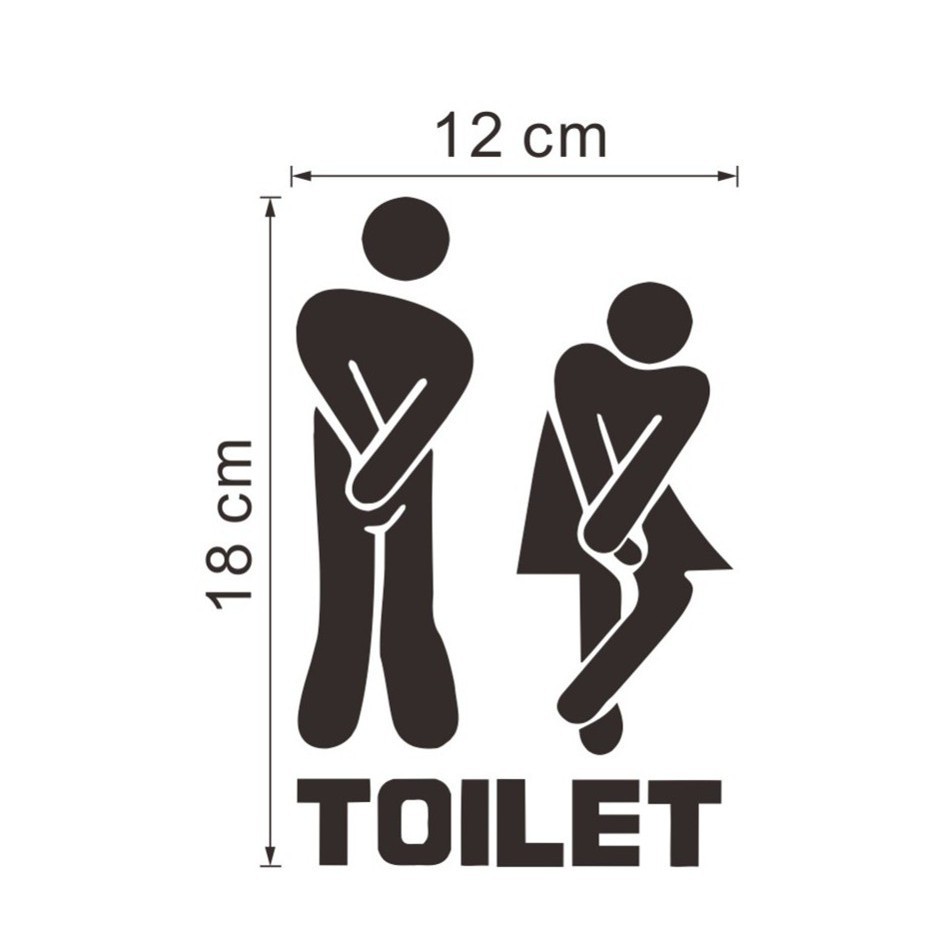 Stiker Dinding Dengan Bahan Vinyl Mudah Dilepas Dan Gambar Tanda Toilet Untuk Dekorasi Kamar Mandi