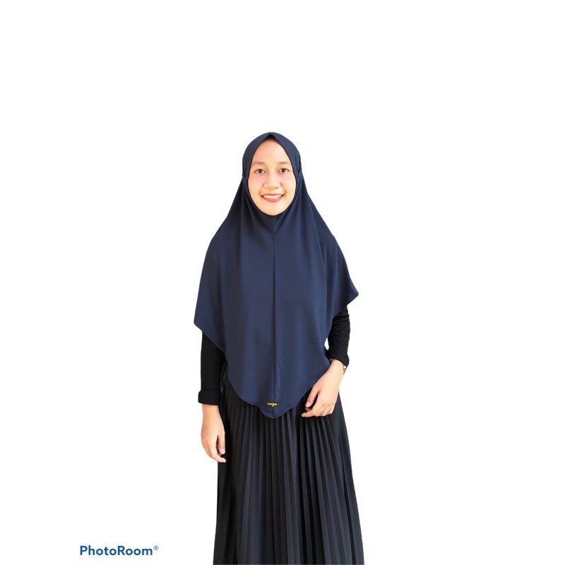 bergo Jersey tali Hana / hijab instant / kerudung bergo / hijab daily-Navy