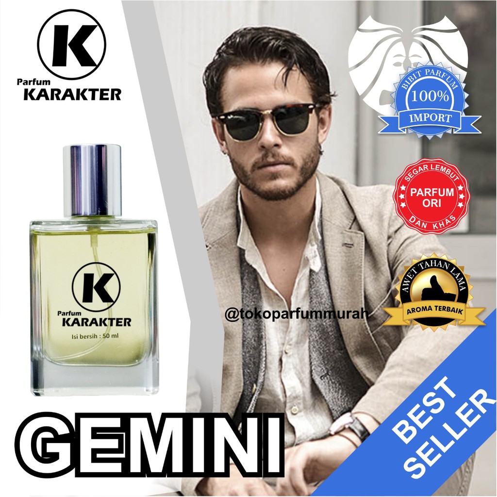 Bisa Cod | Parfum Zodiak Cowok Gemini  Parfum Biibit Murah Wangi &amp; Tahan Lama  Uk 50ml  Terlaris