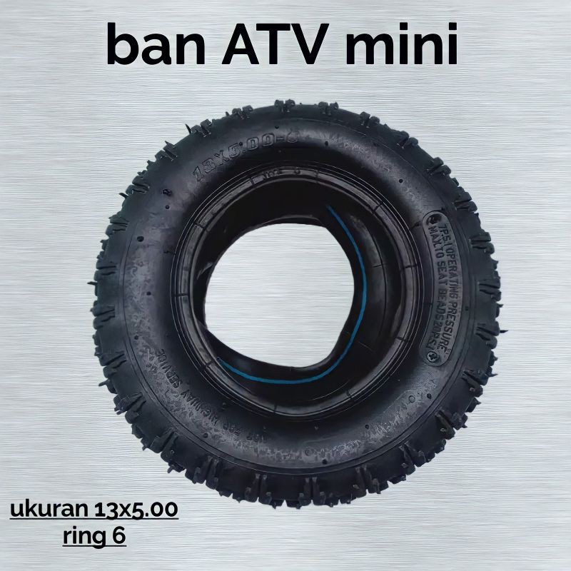 ban atv mini tubless ukuran 13x5.00-6 ring 6