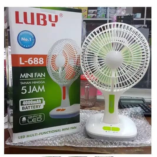 Kipas Multifungsi Rechargeable Luby L 688 Lampu Darurat