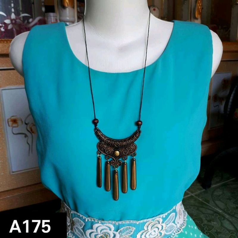 Kalung Etnik A175 Aksesoris Kalung Perempuan Kalung Hijab Tali Panjang Kalung Pesta