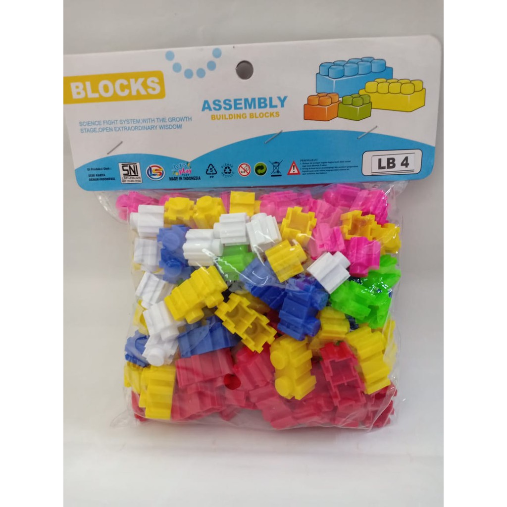 LB 4 mainan anak edukasi lego block isi banyak/ ASSEMBLY BUILDING BLOCK