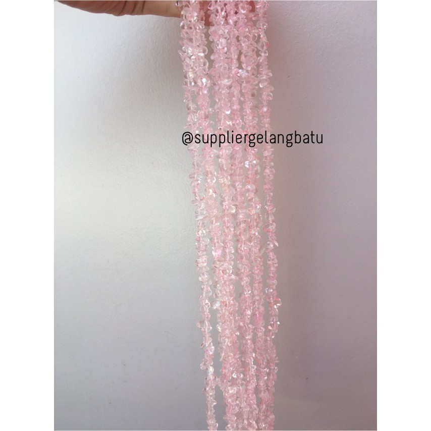 kerikil Batu alam rose quartz kuarsa pink 1cm pecahan kristal bahan aksesoris supplier craft fashion