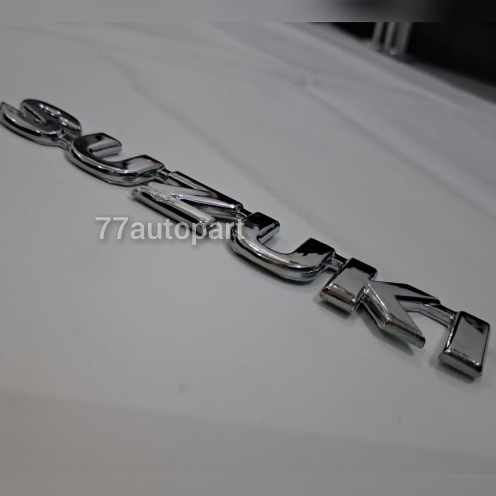 emblem logo mobil tulisan suzuki chrome untuk apv ertiga dll