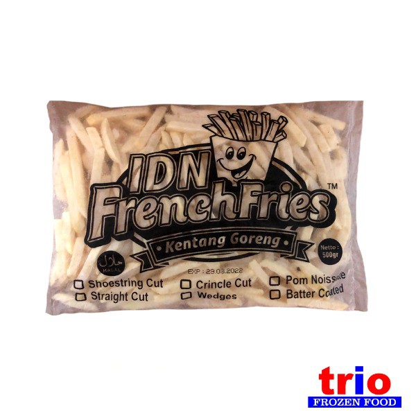 French Fries Kentang Goreng Shoestring Crinkle Cut Import 500gr