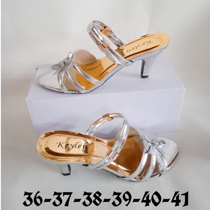Mega Store - Sandal Wanita Hak Tahu Runcing 7 Cm