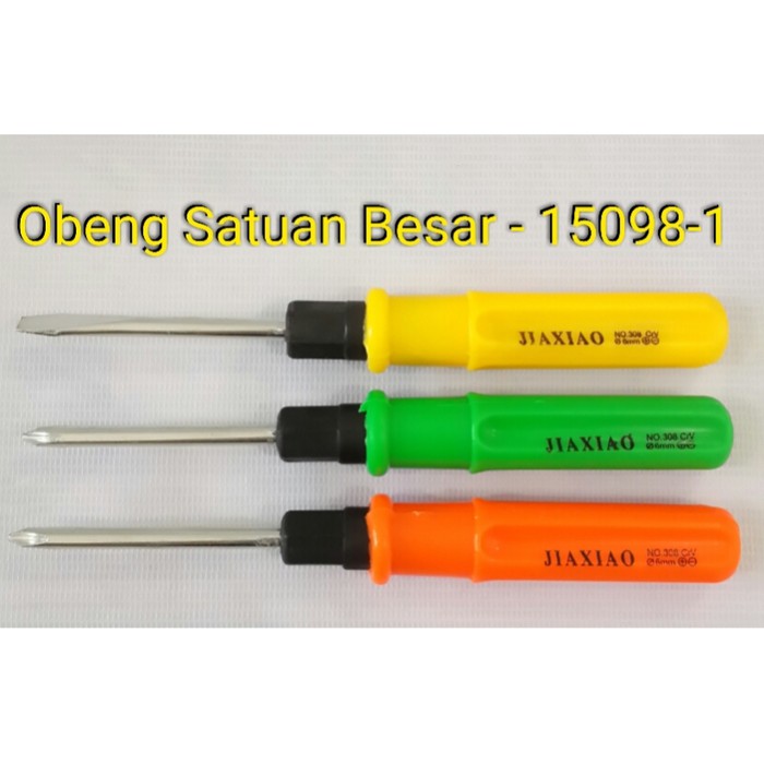 Obeng 2in1 Kembang dan Gepeng Bolak Balik Ukuran 6mm