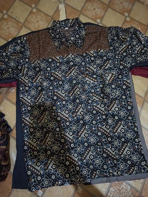 Kemeja Batik Pria Lengan Pendek Monochrome Semut