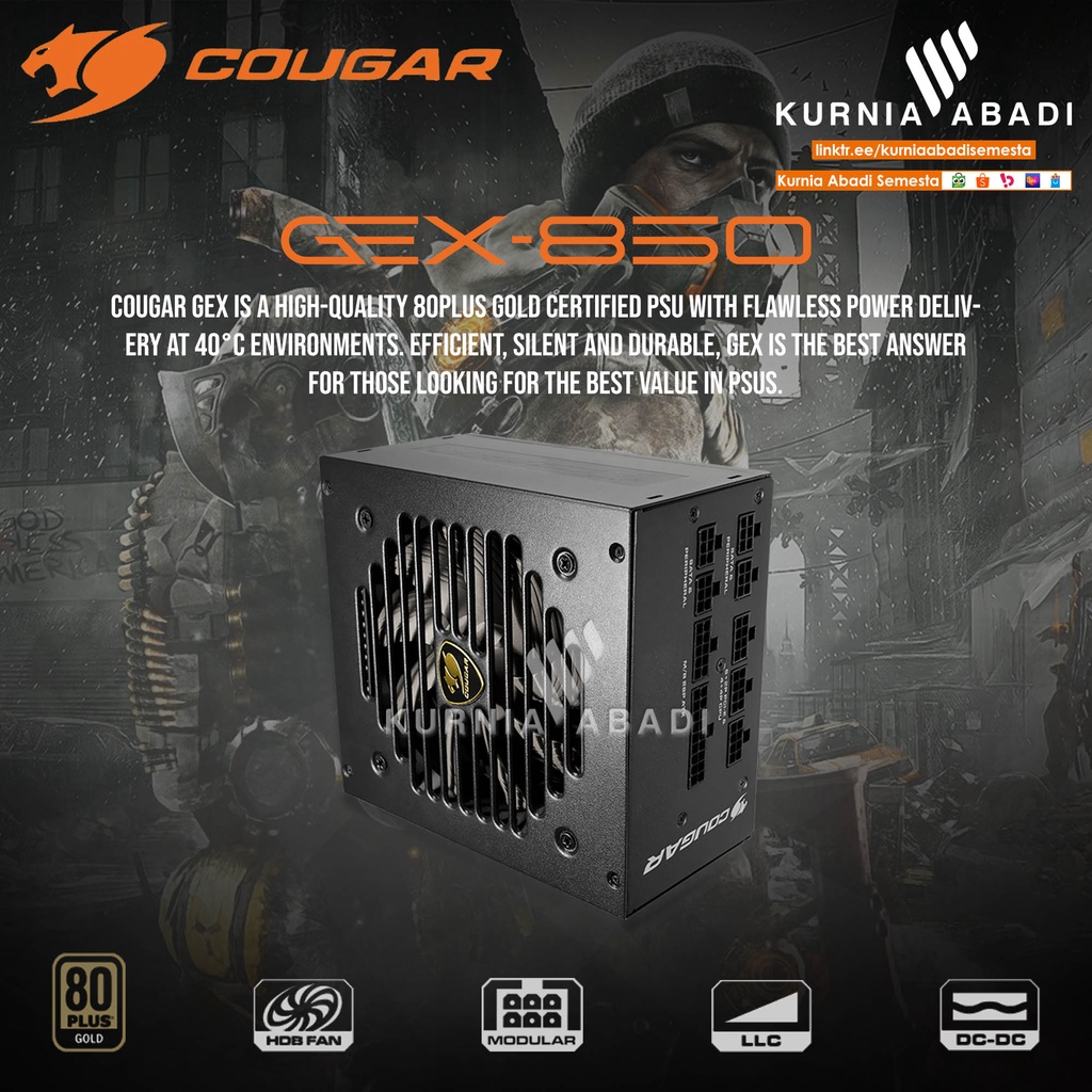 COUGAR GAMING PSU GEX-850 80+ Gold Fully Modular