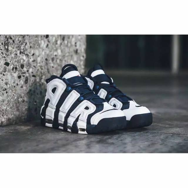 Nike Air Uptempo 96 Olympic Navy Blue Perfect Kick Original PK Sneaker Casual Sepatu Pria