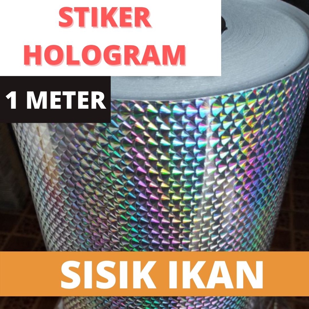 STIKER SISIK IKAN Hologram mengkilap stiker spoon  jig popper
